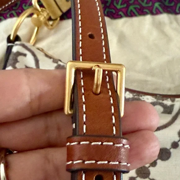 Tory Burch T Monogram Grommet Mini Crescent Crossbody Bag - Picture 12 of 13